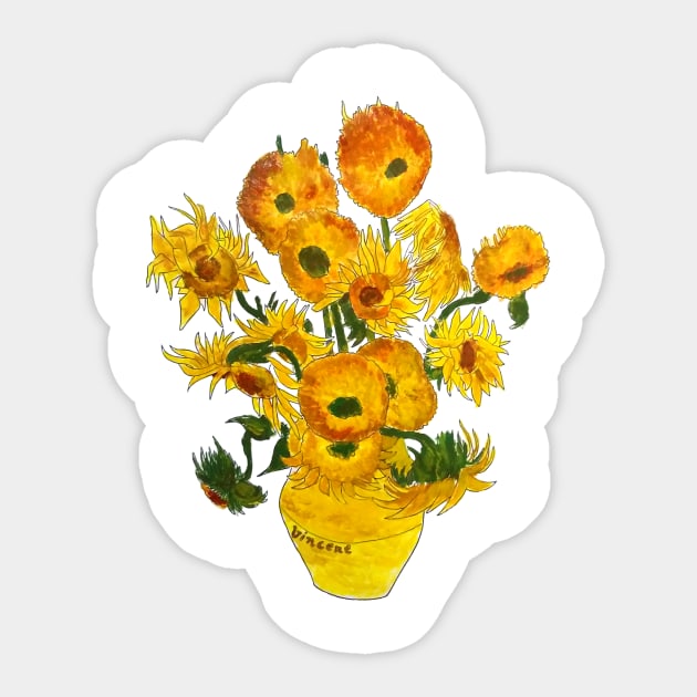 sunflower vincent van gogh no background Sticker by colorandcolor